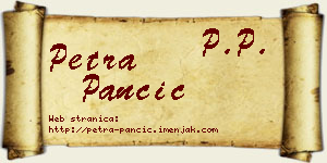 Petra Pančić vizit kartica
